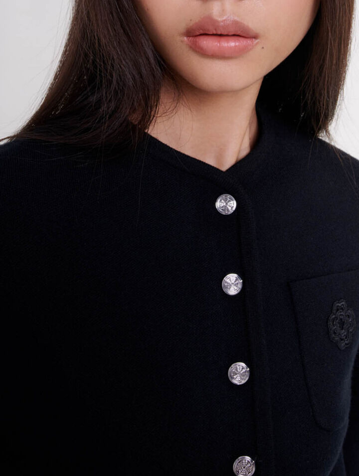 Cropped knit cardigan