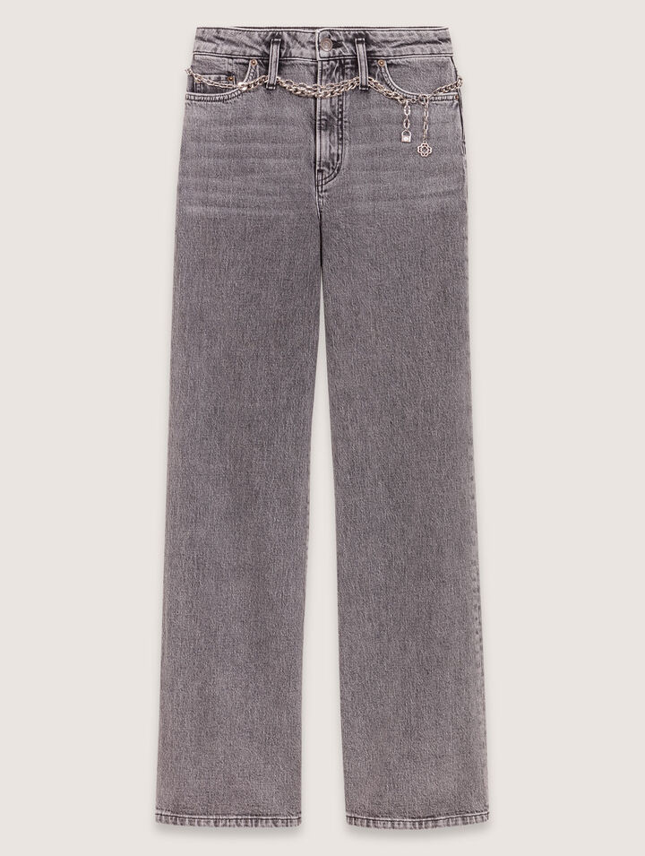 Jean large &agrave; ceinture maillons