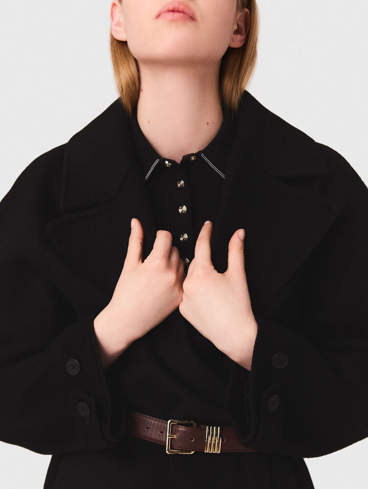 Manteau mi-long double face