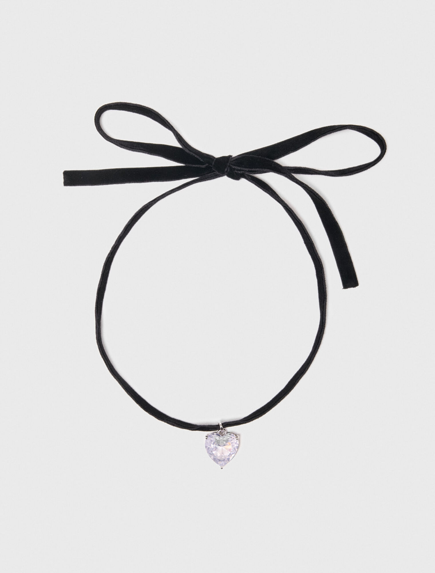 Collier coeur avec cordon velours