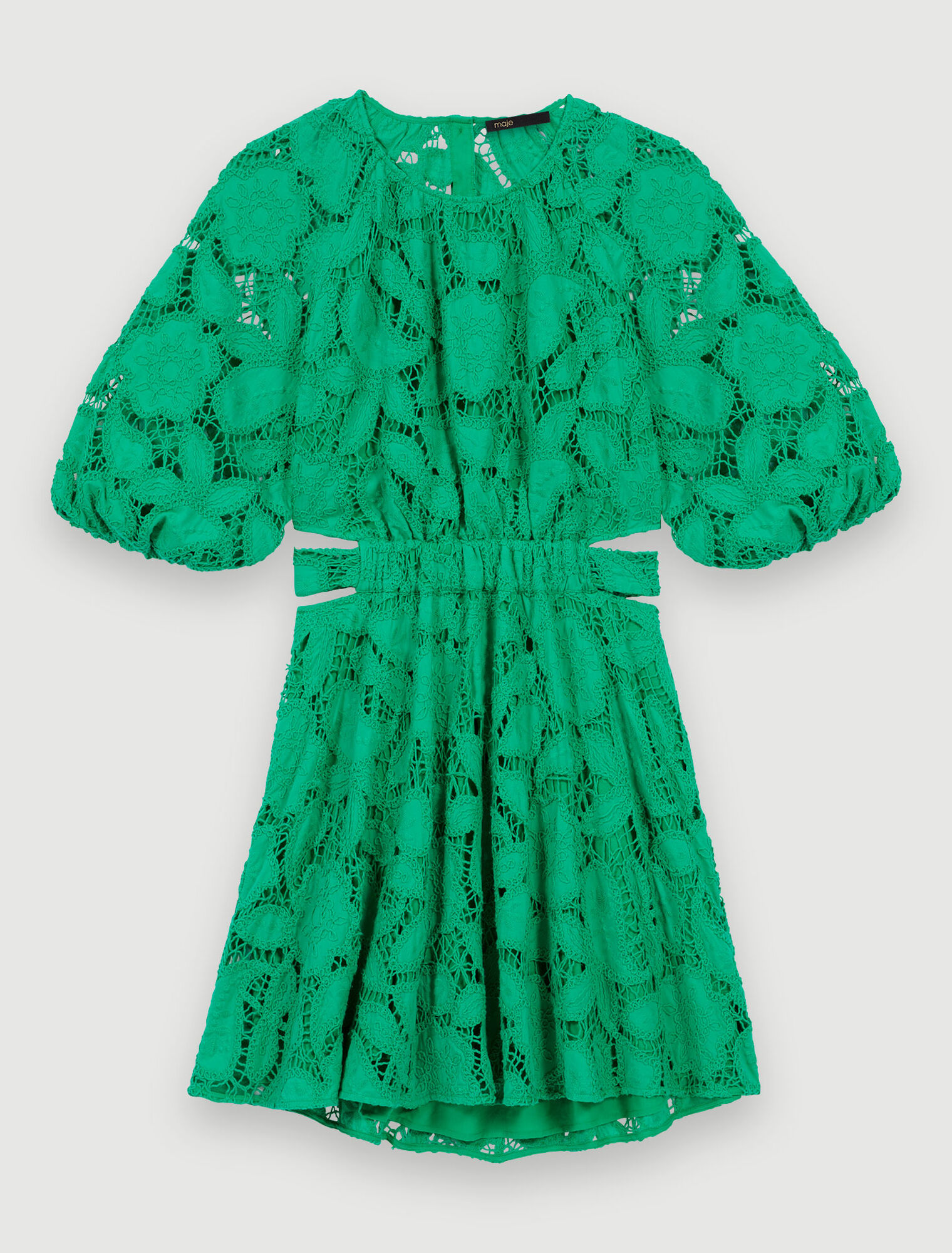 Embroidered cotton short dress