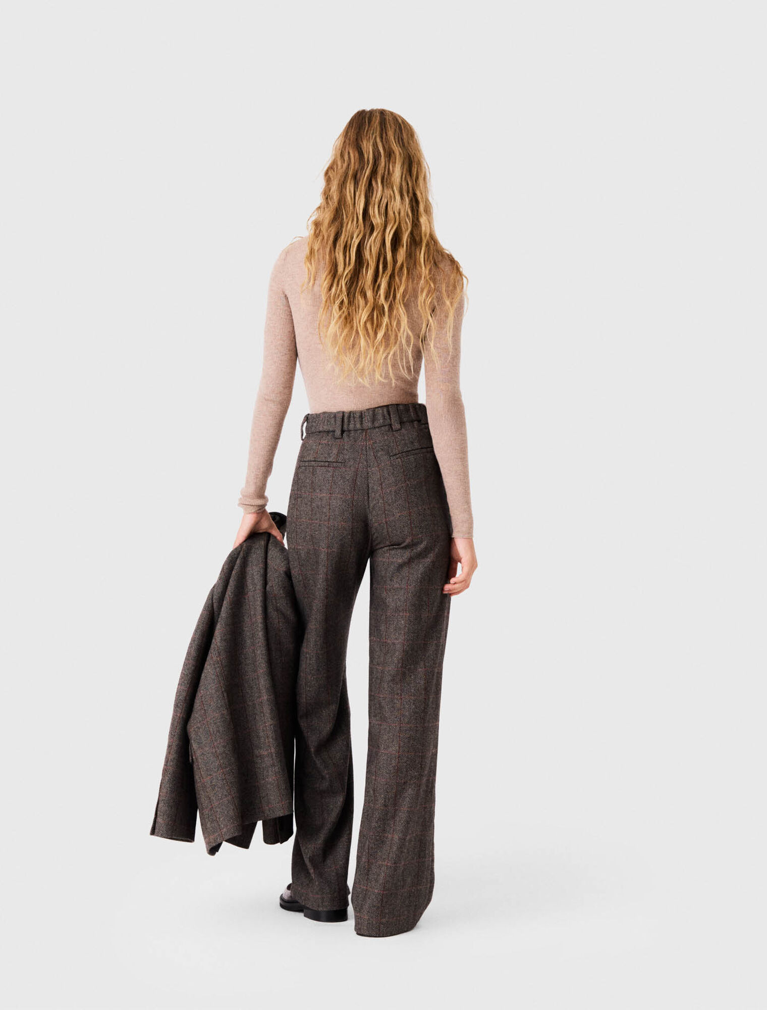 Pantalon de tailleur &agrave; carreaux