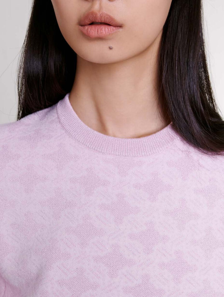 Robe courte en maille jacquard