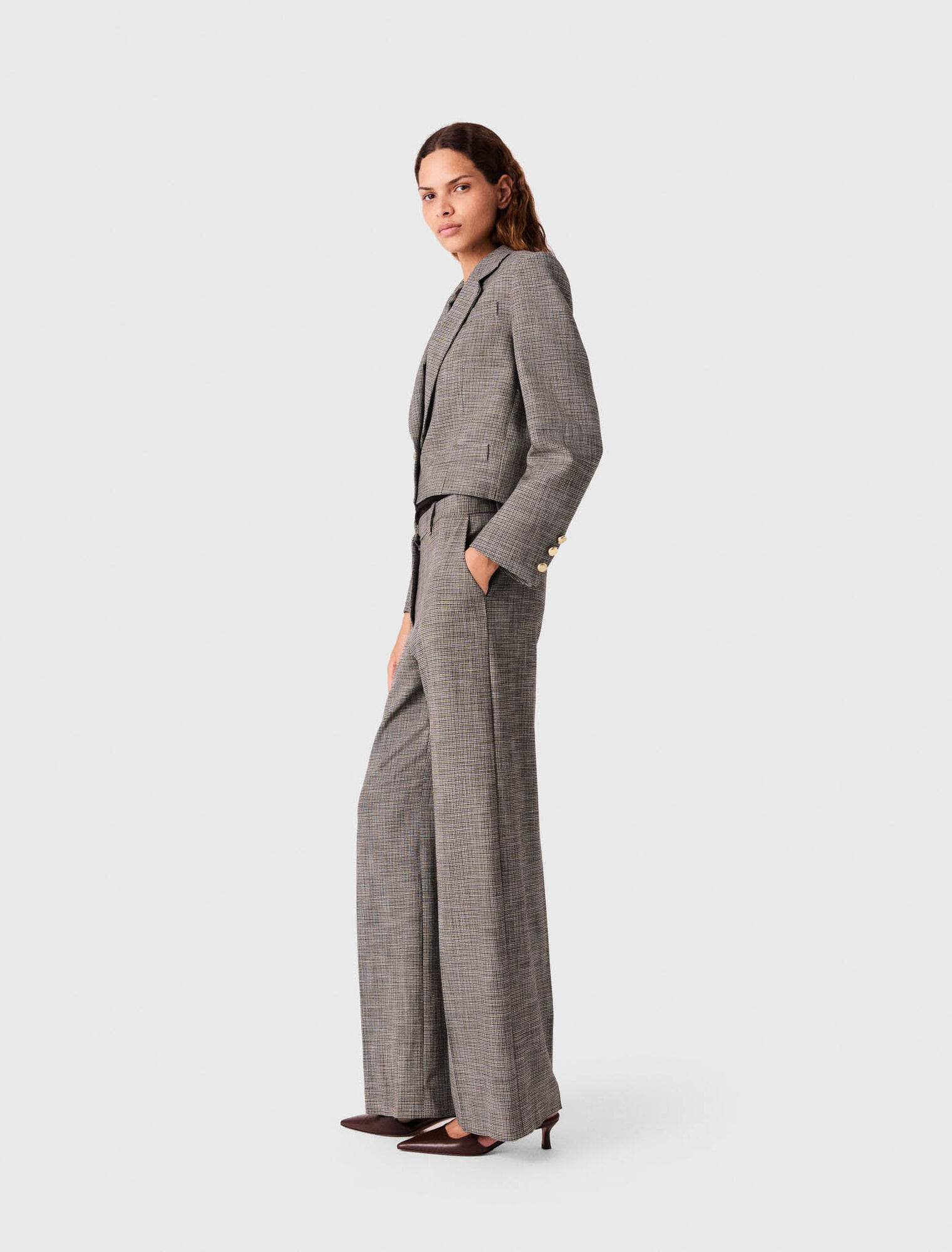 Checked suit trousers