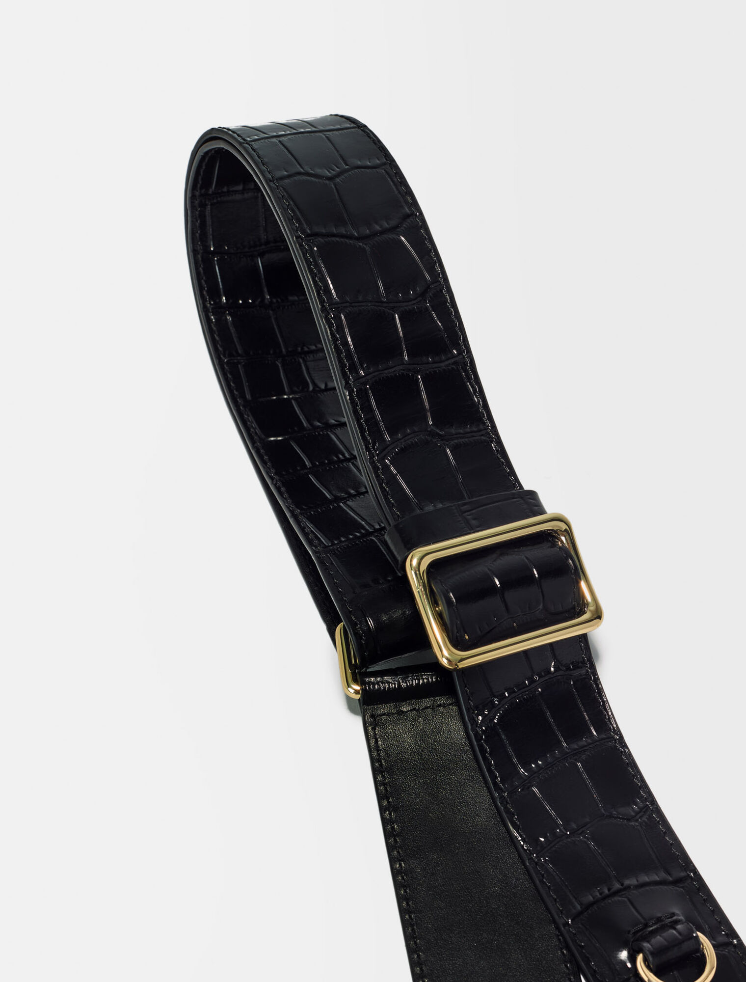 Bandoulière en cuir effet croco