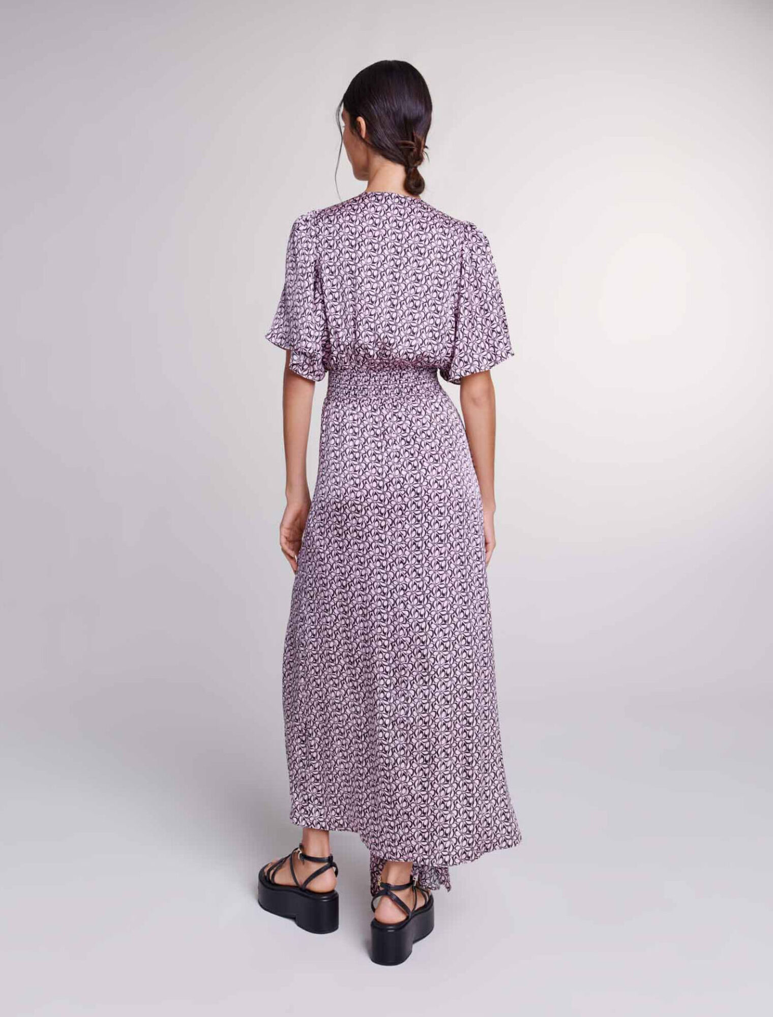 Satin-look patterned maxi dress