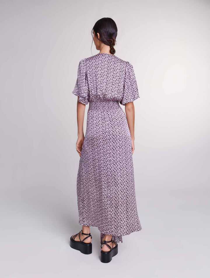 Satin-look patterned maxi dress