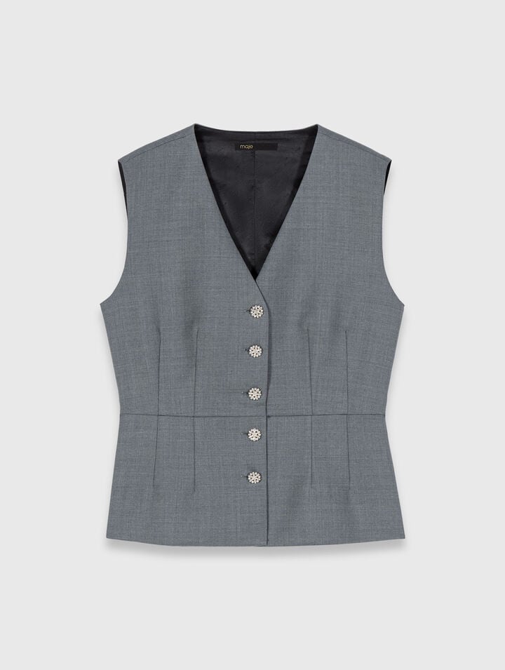 Veston de tailleur &agrave; boutons bijoux