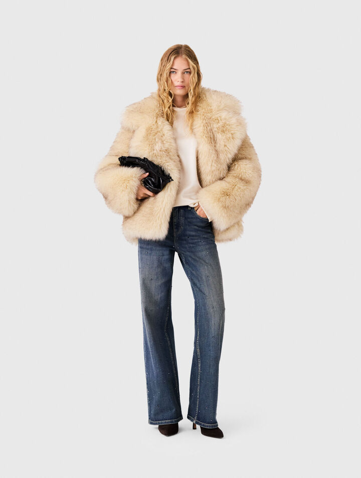Oversized faux fur coat