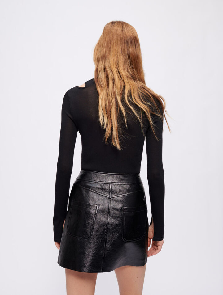 Stretch mesh bodysuit with openings