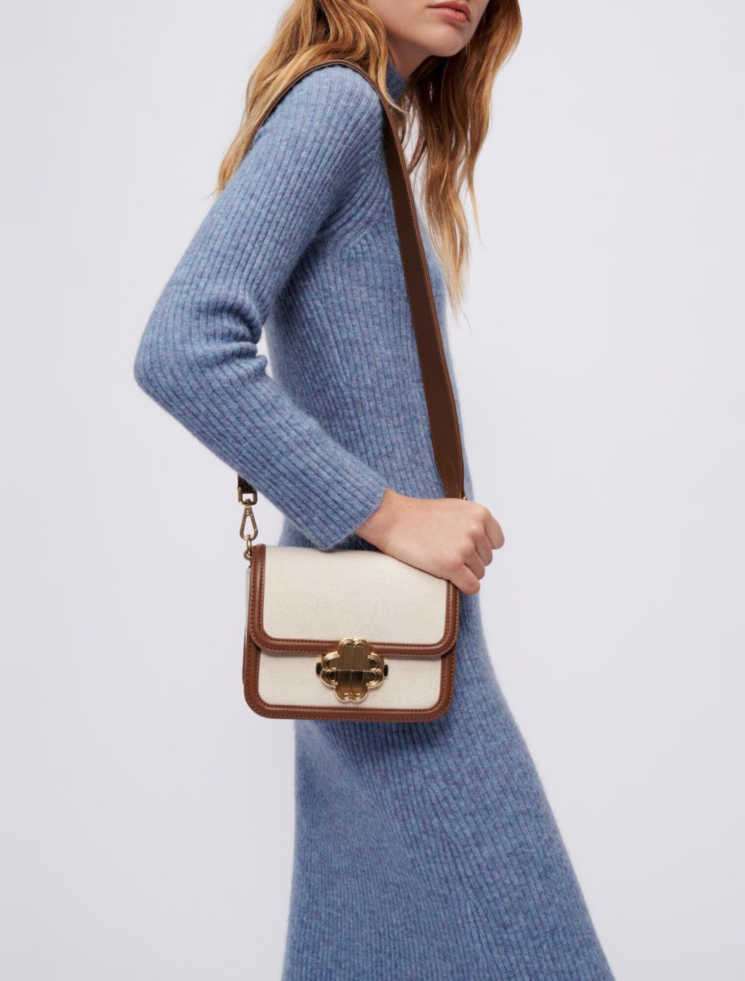 High collar mohair dress