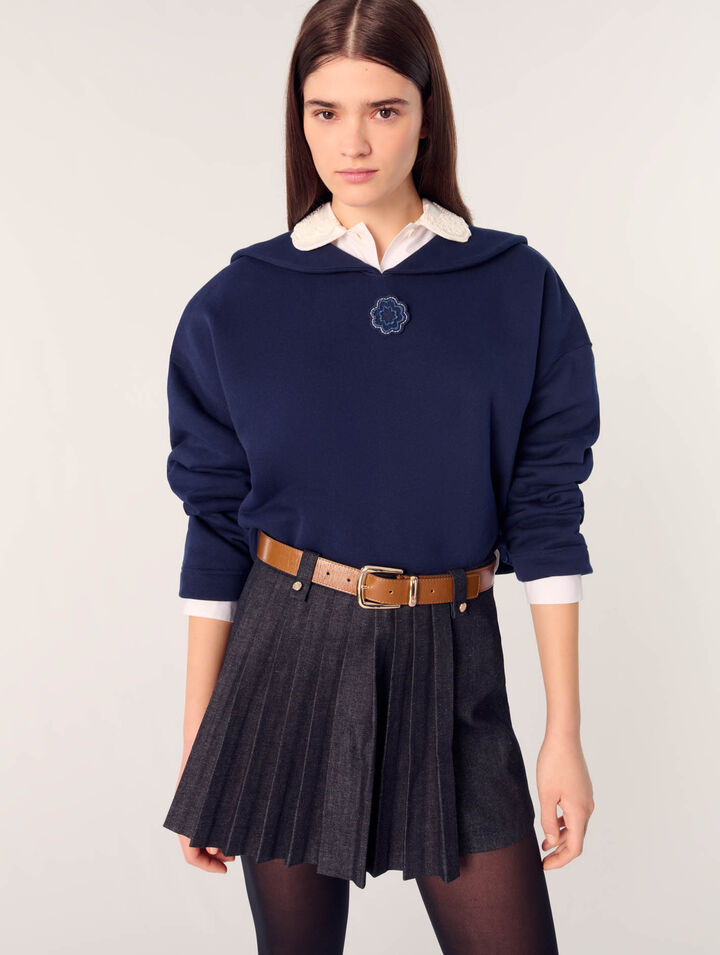 Sweatshirt court avec broderie