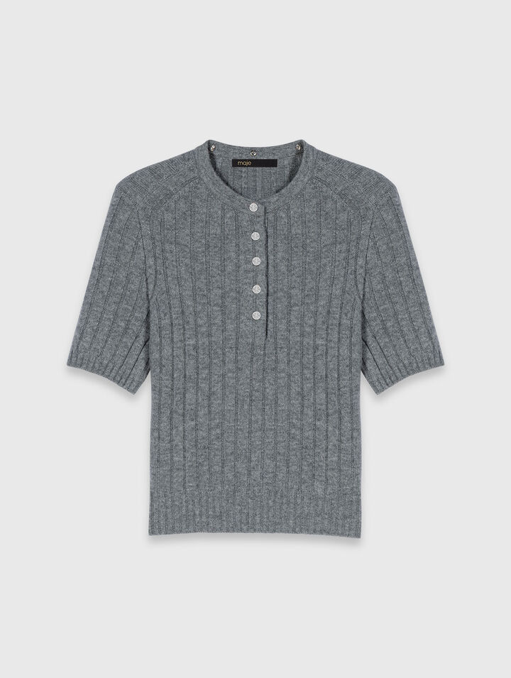 Pull à col perlé amovible