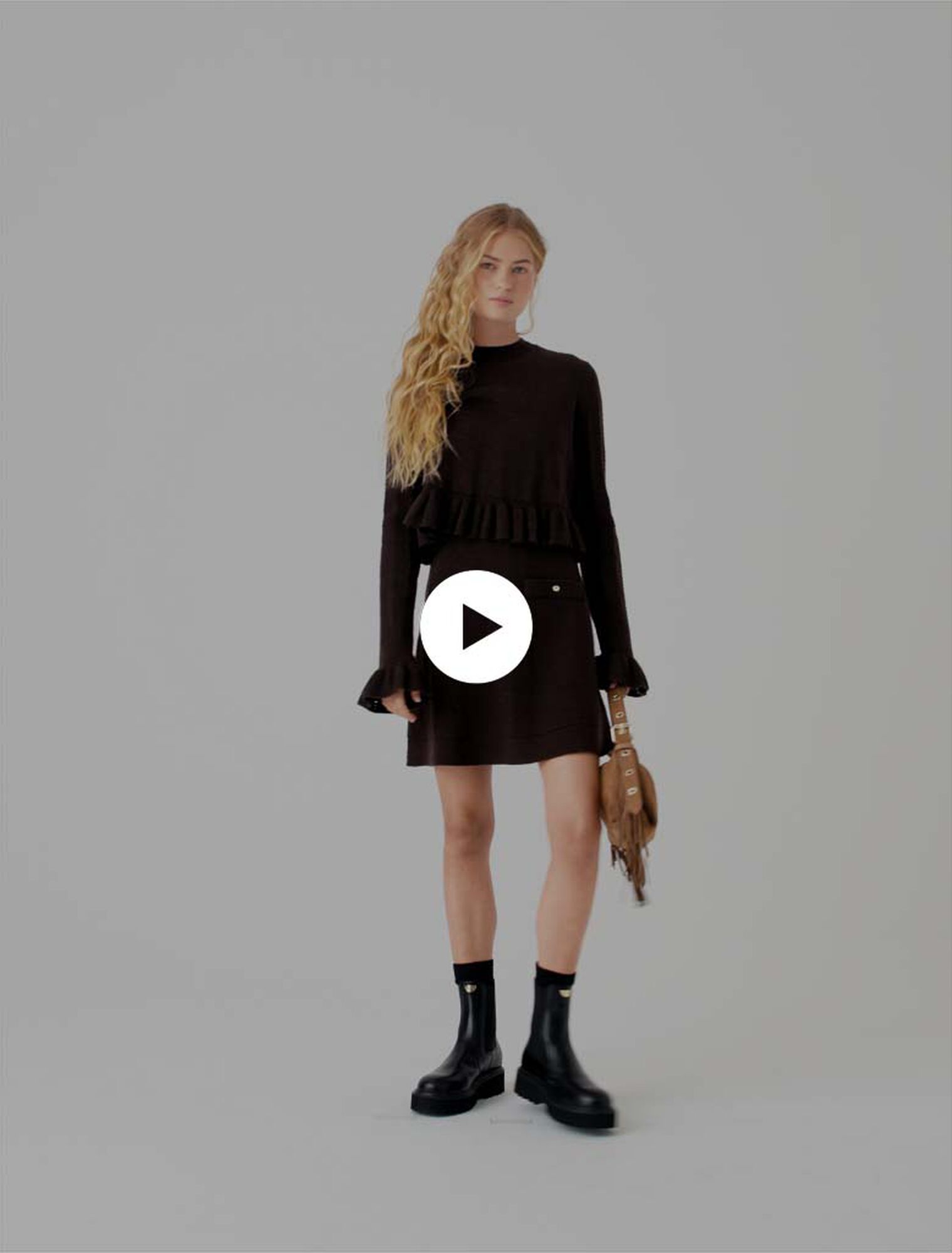 Knit dress with removable jumper