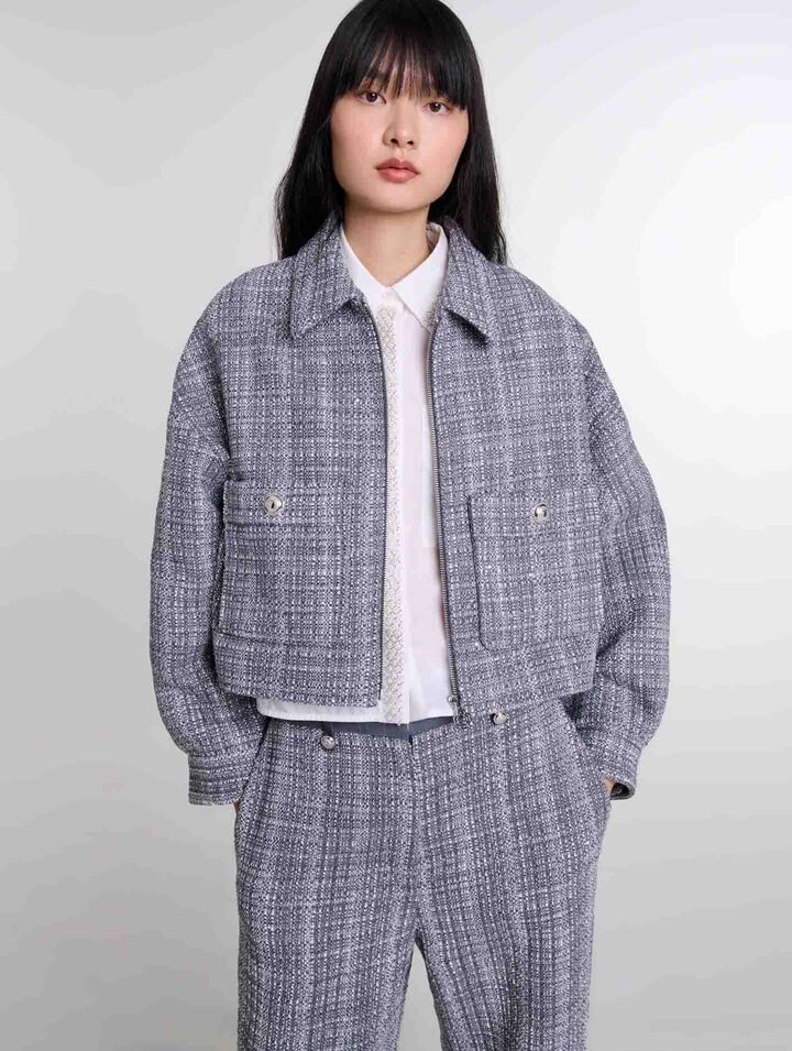 Blouson court en tweed