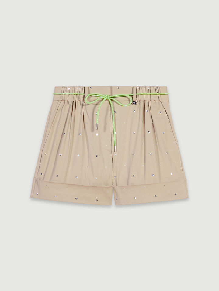 Short clouté en coton