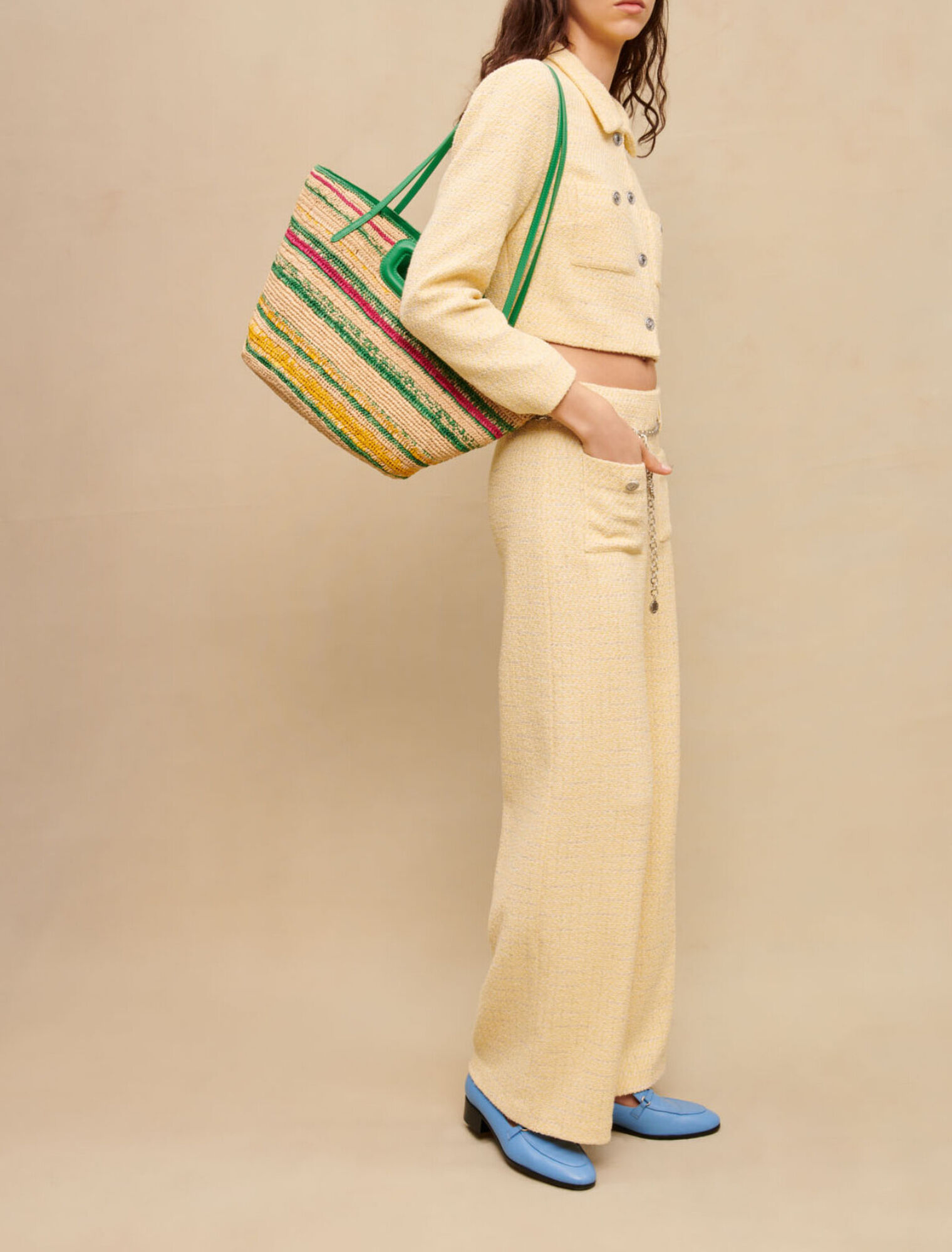 Cropped tweed tailored jacket