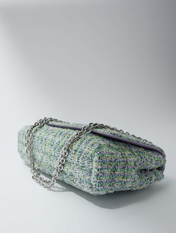 Sac clover à chaînes en tweed
