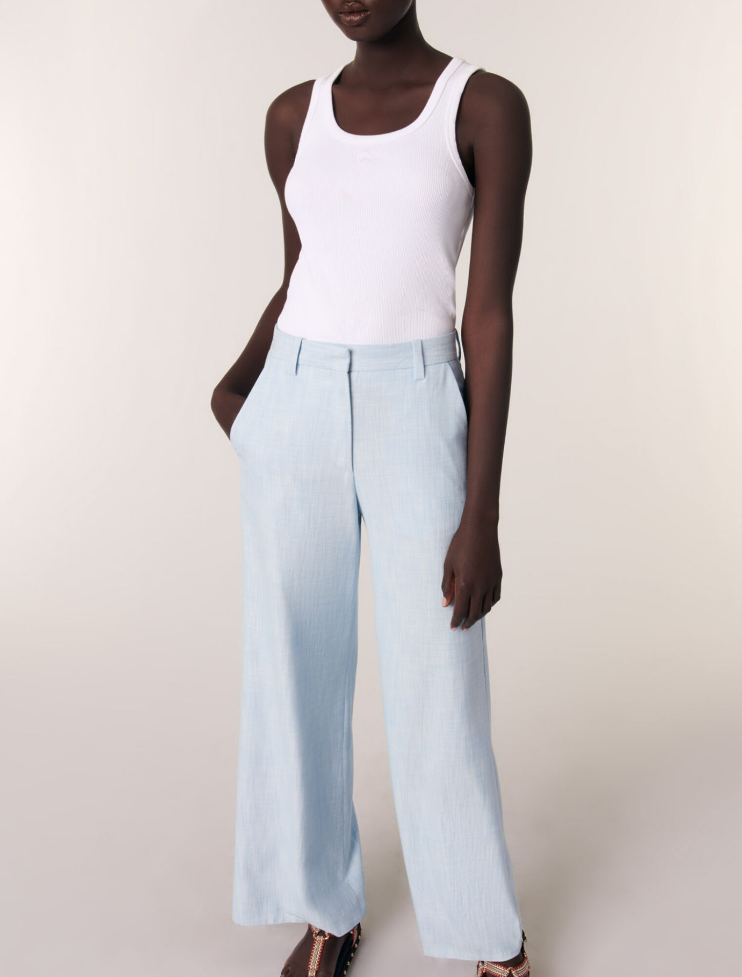 Wide-leg suit trousers