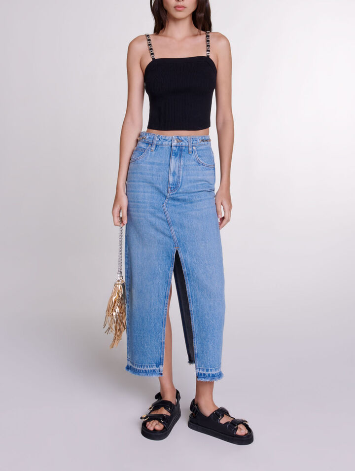 Crop top with removable straps