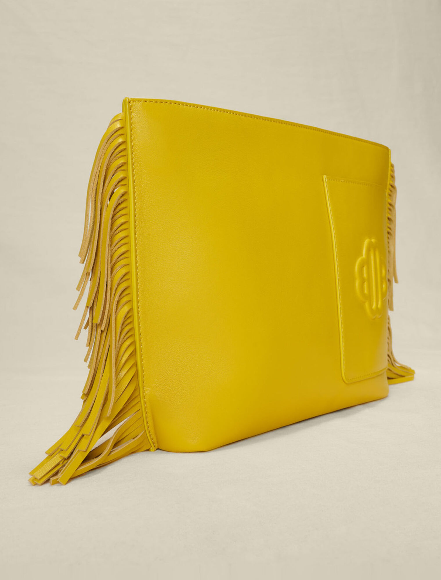 Pochette à franges en cuir
