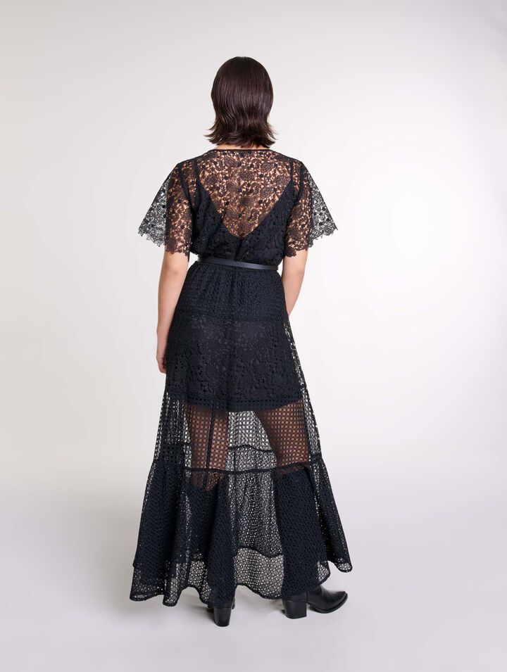 Robe longue en dentelle