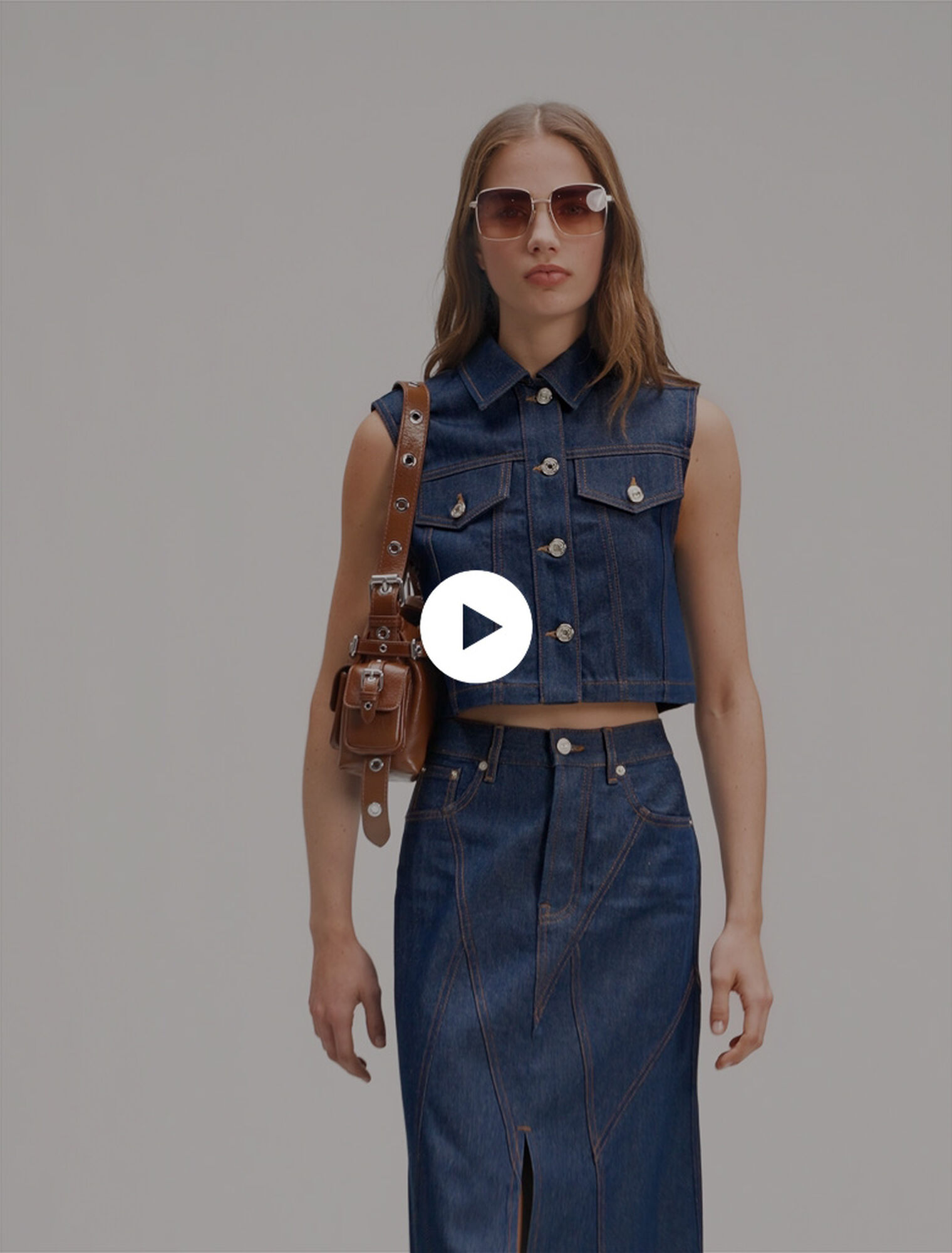 Veston court en denim