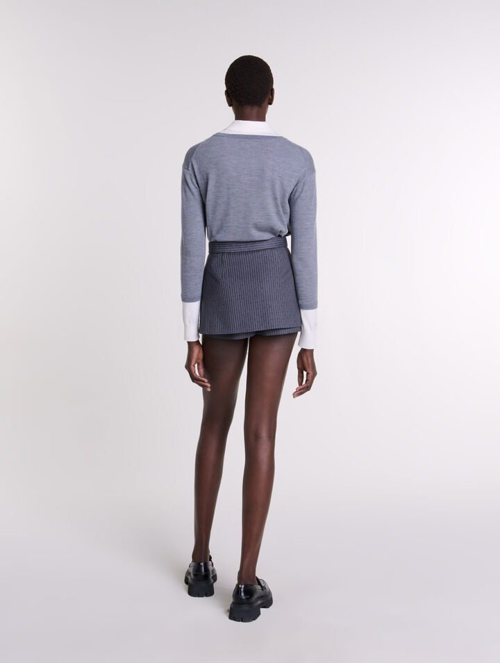 Short trompe l'œil strassé
