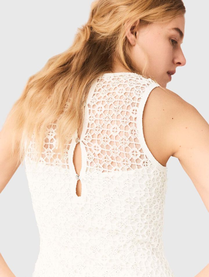 Rhinestone crochet maxi dress