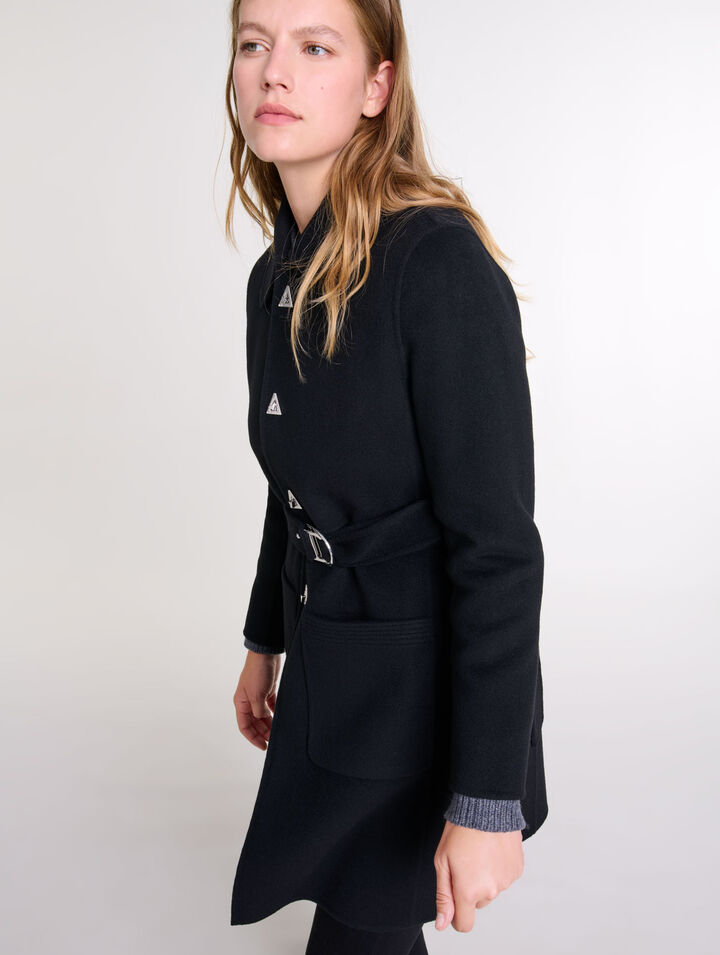 Manteau mi-long ceinturé