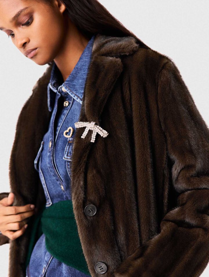 Long faux fur coat