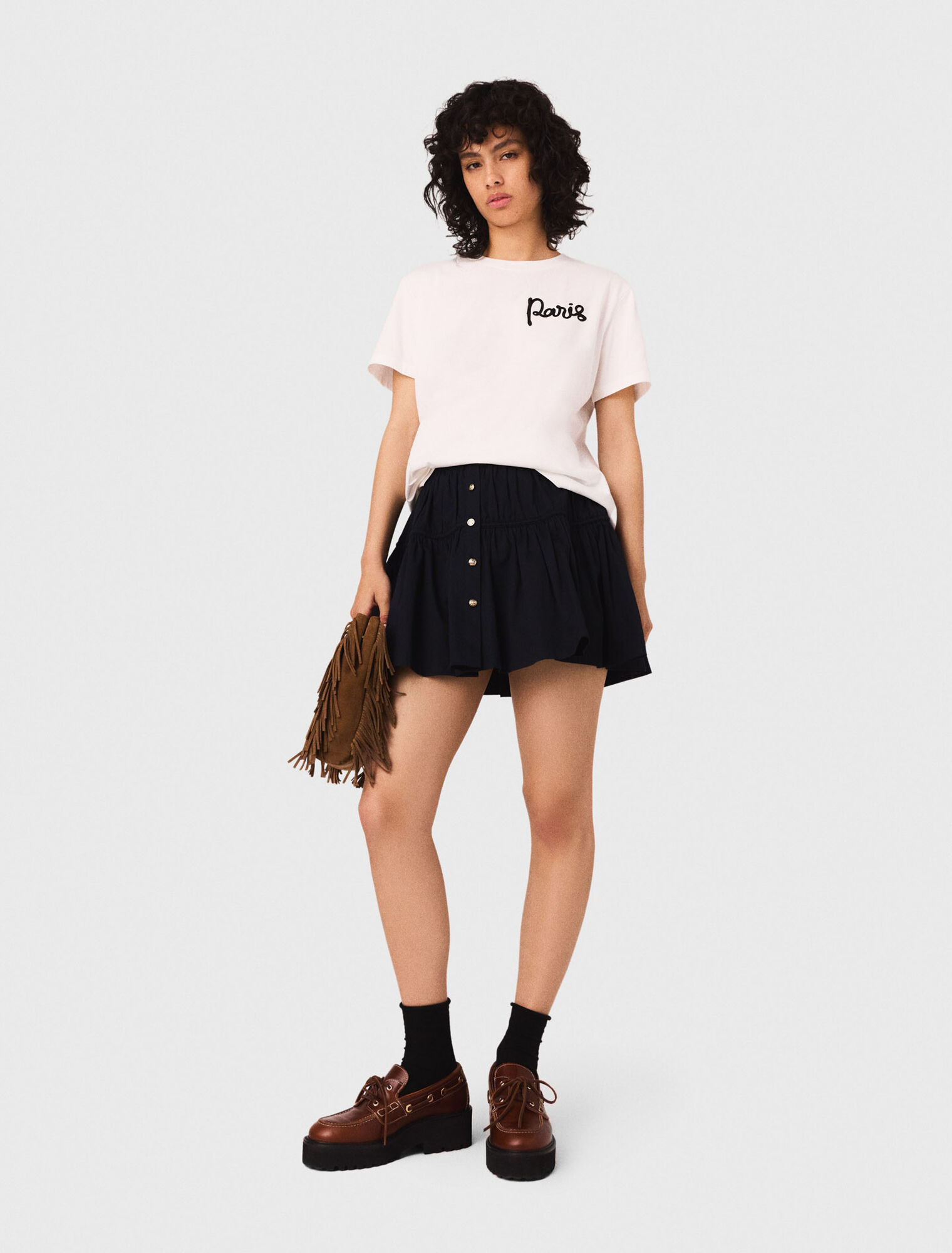 Tee shirt avec logo Paris brodé