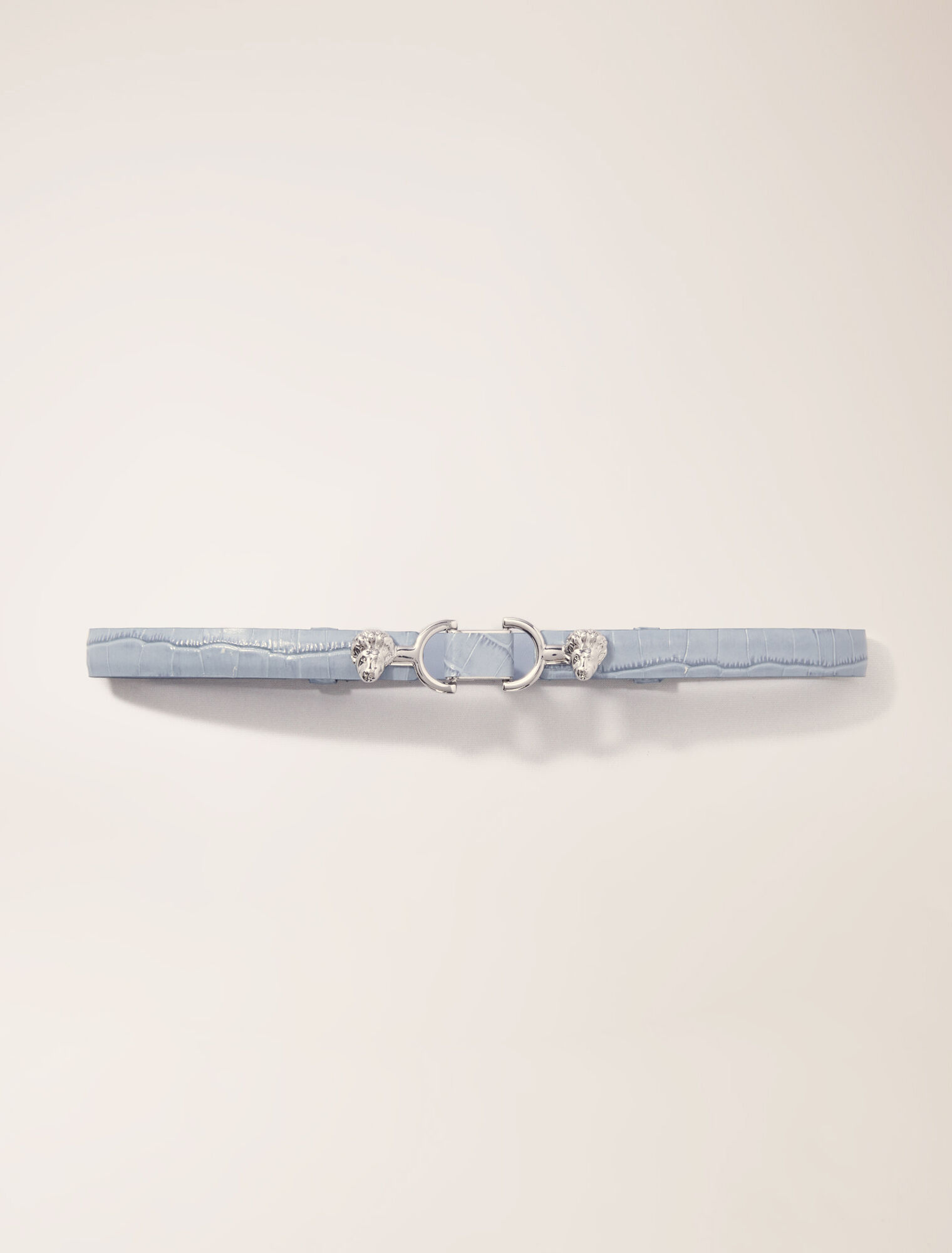 Ceinture fine en cuir à mors lion