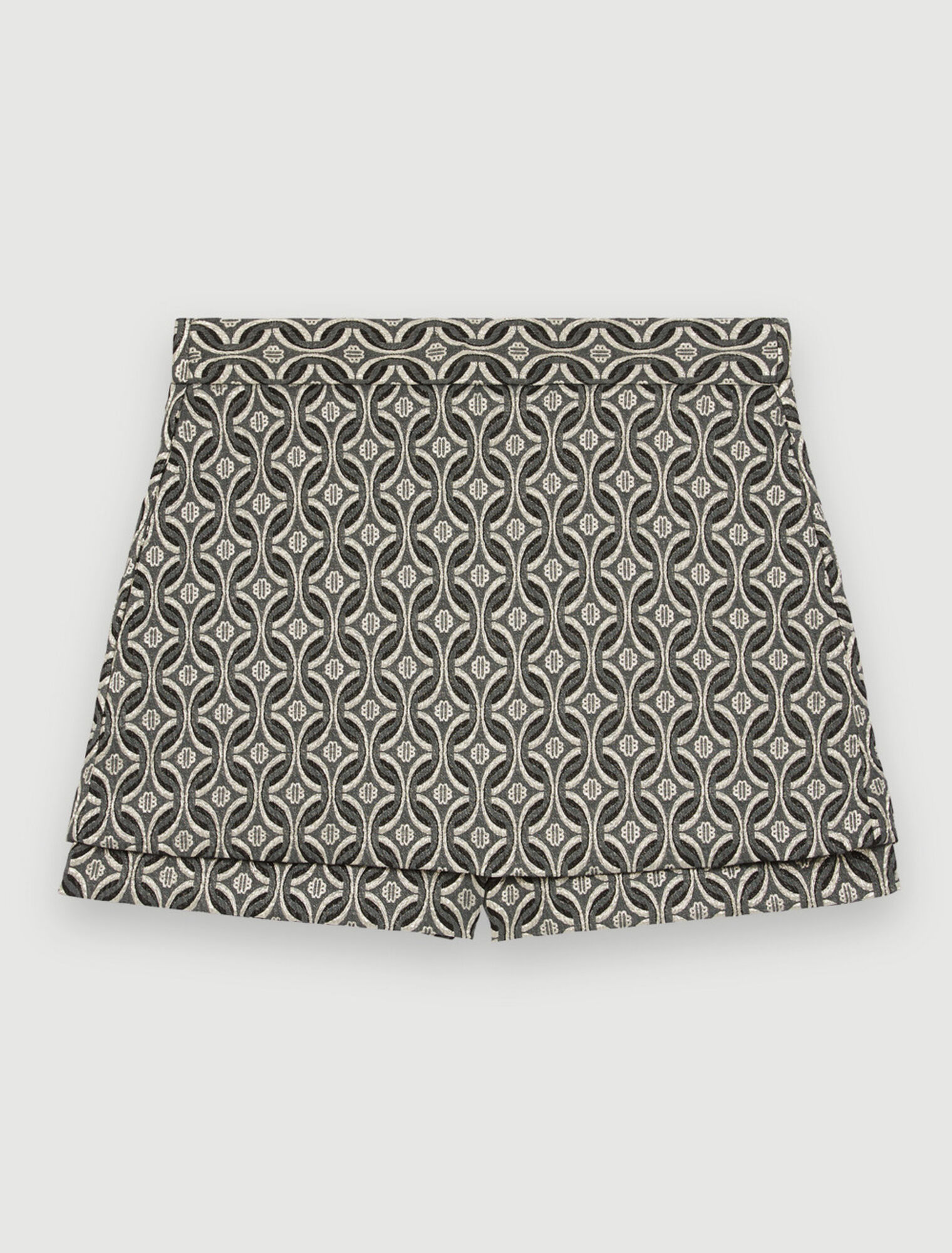 Short trompe-l'œil en jacquard lamé