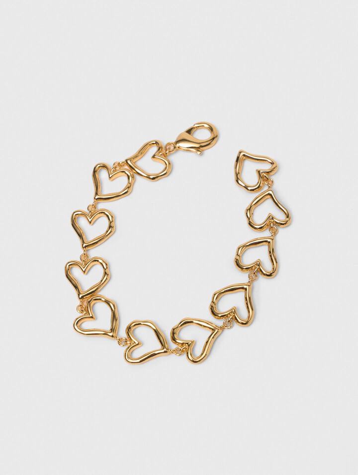 Bracelet cœur en laiton doré