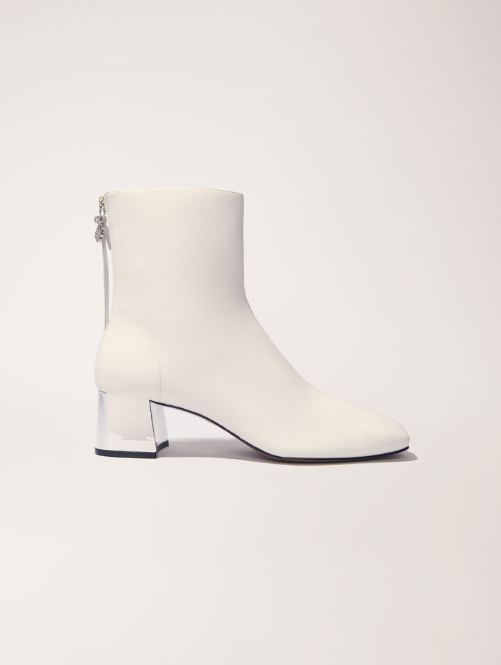 Bottines en cuir à bout carré