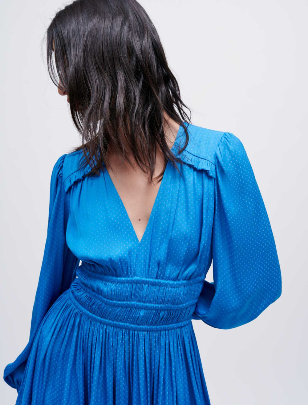 Ruffled satin dress