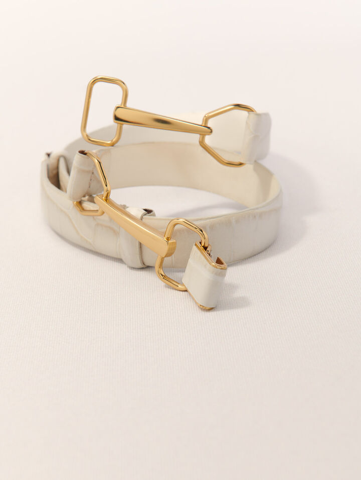 Ceinture en cuir et boucle mors