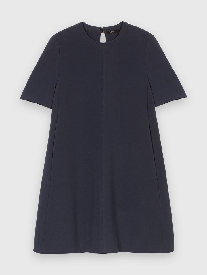 Robe trapèze en crêpe lourd