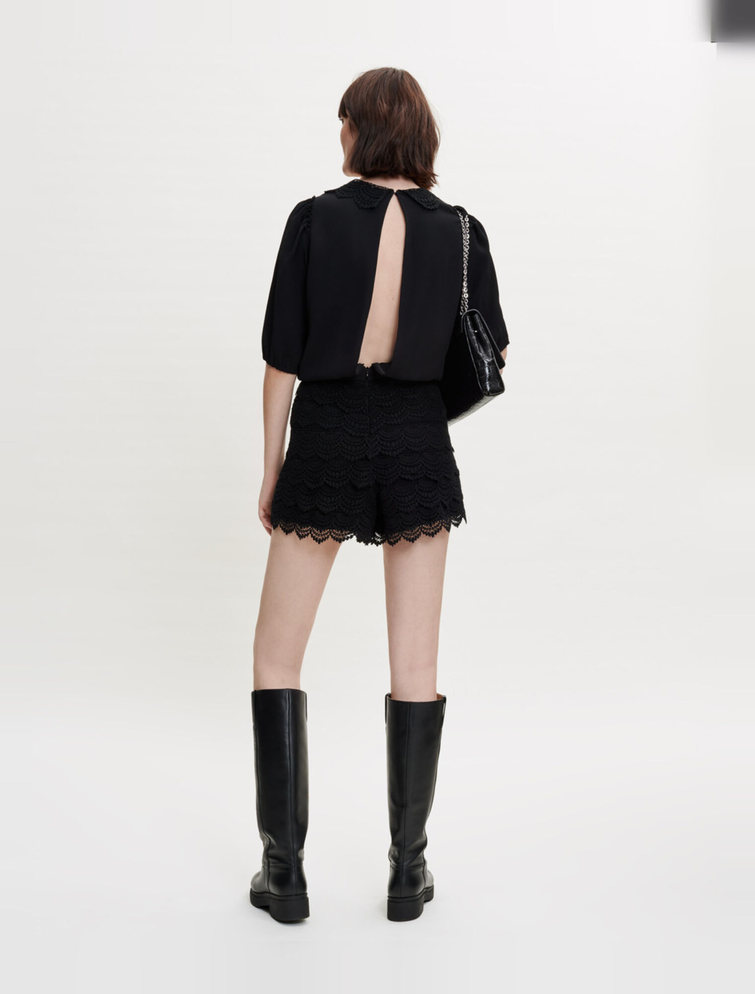 Combinaison short en mix matière