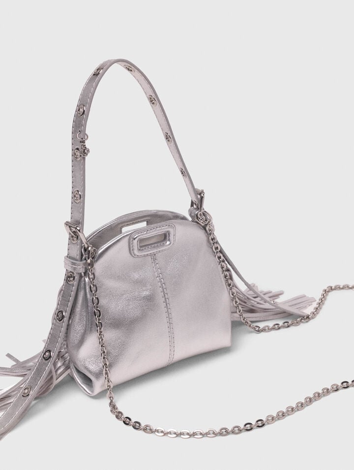Metallic leather Miss M micro bag