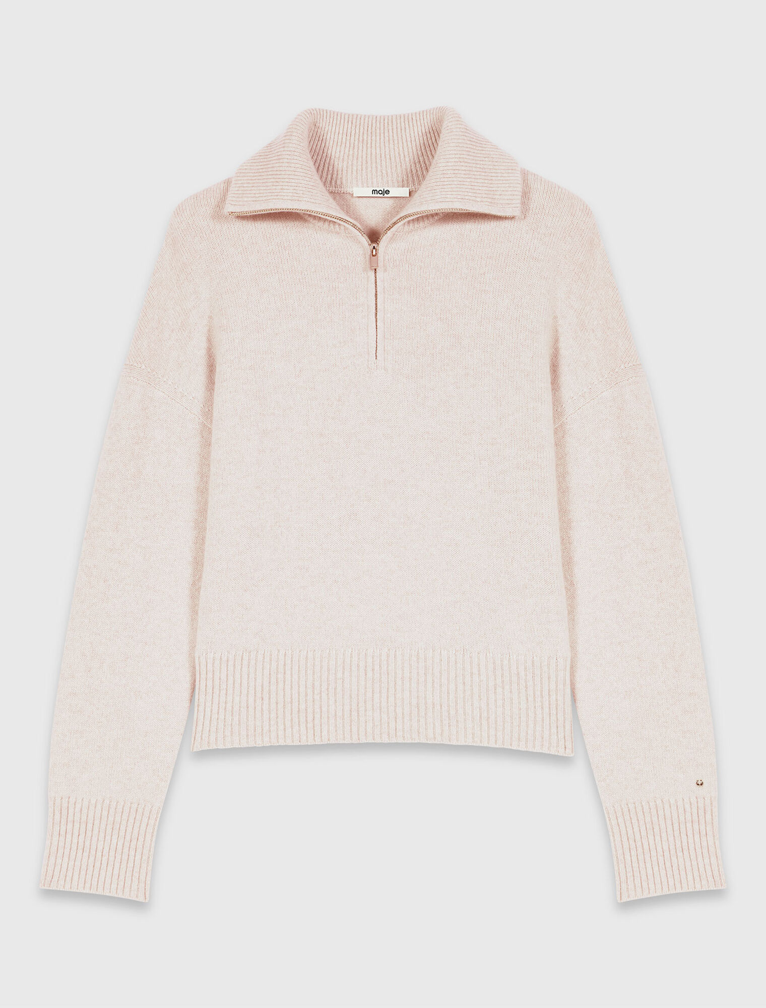Zip-neck cashmere jumper