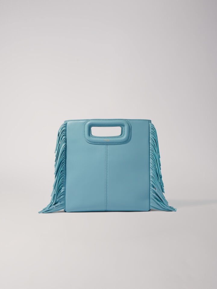 Smooth leather M bag with fringing