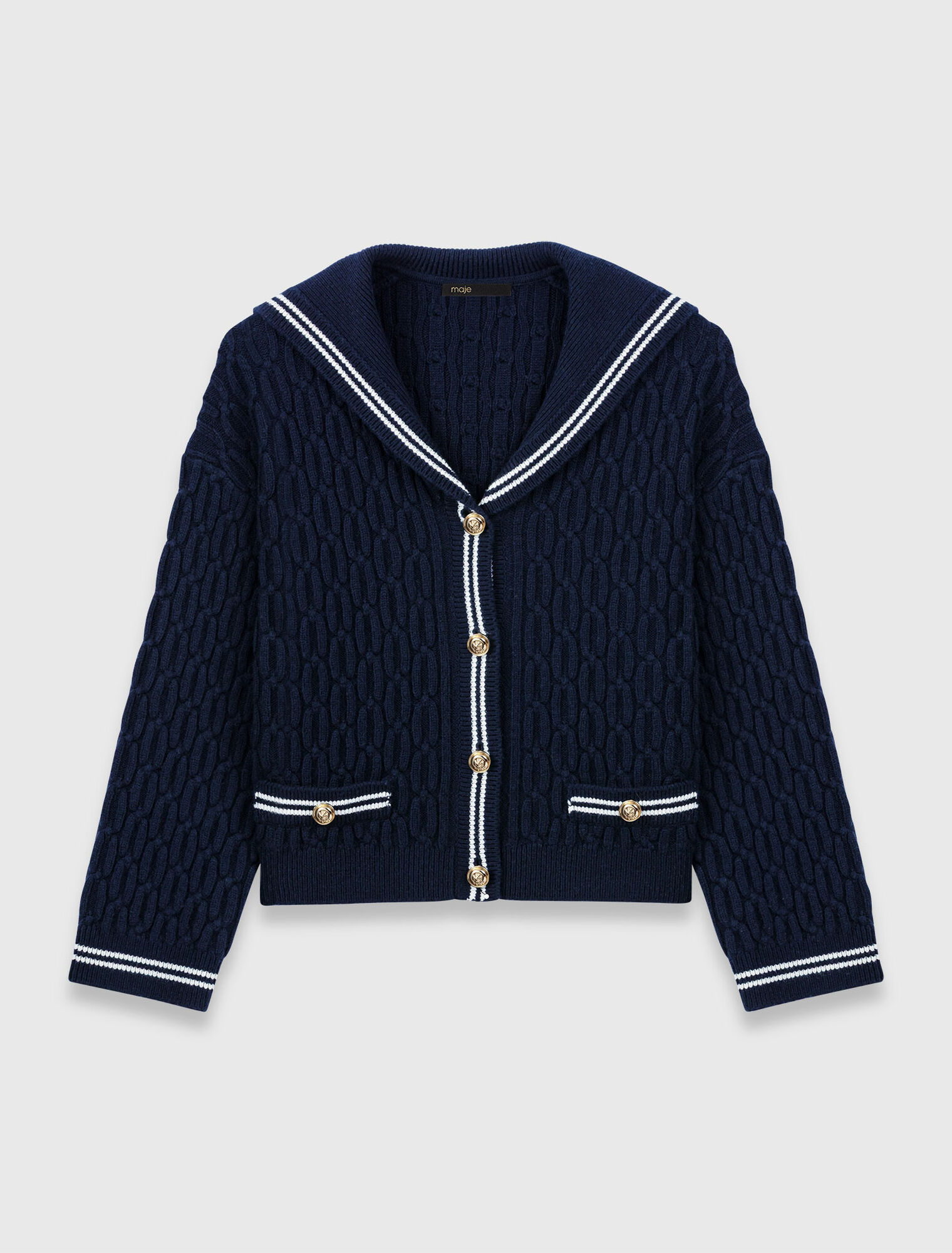Cardigan torsad&eacute; avec col bateau