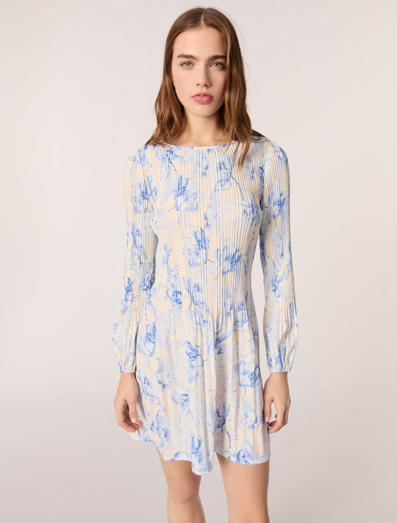Robe plissée imprimée