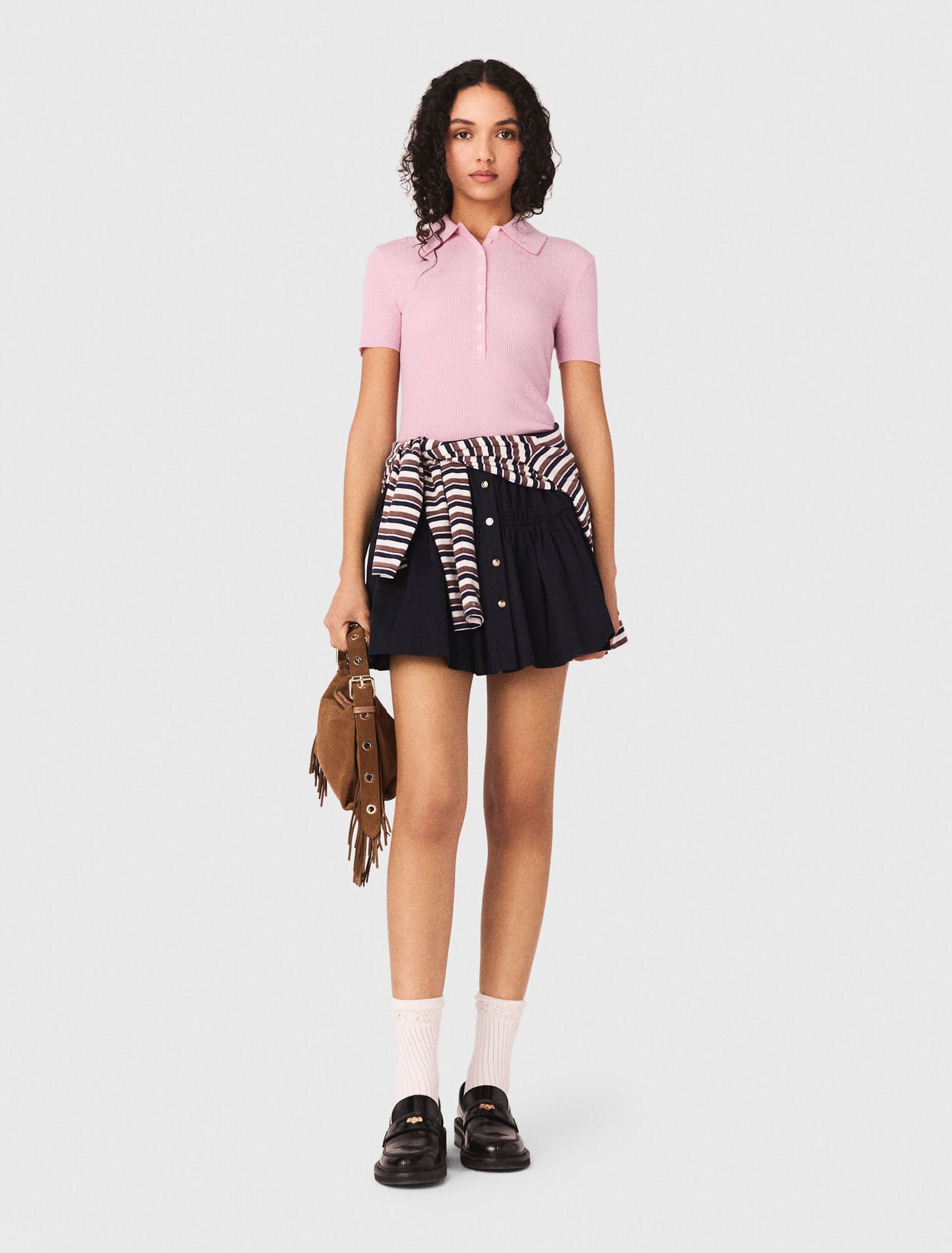 Pull cotel&eacute; &agrave; col polo