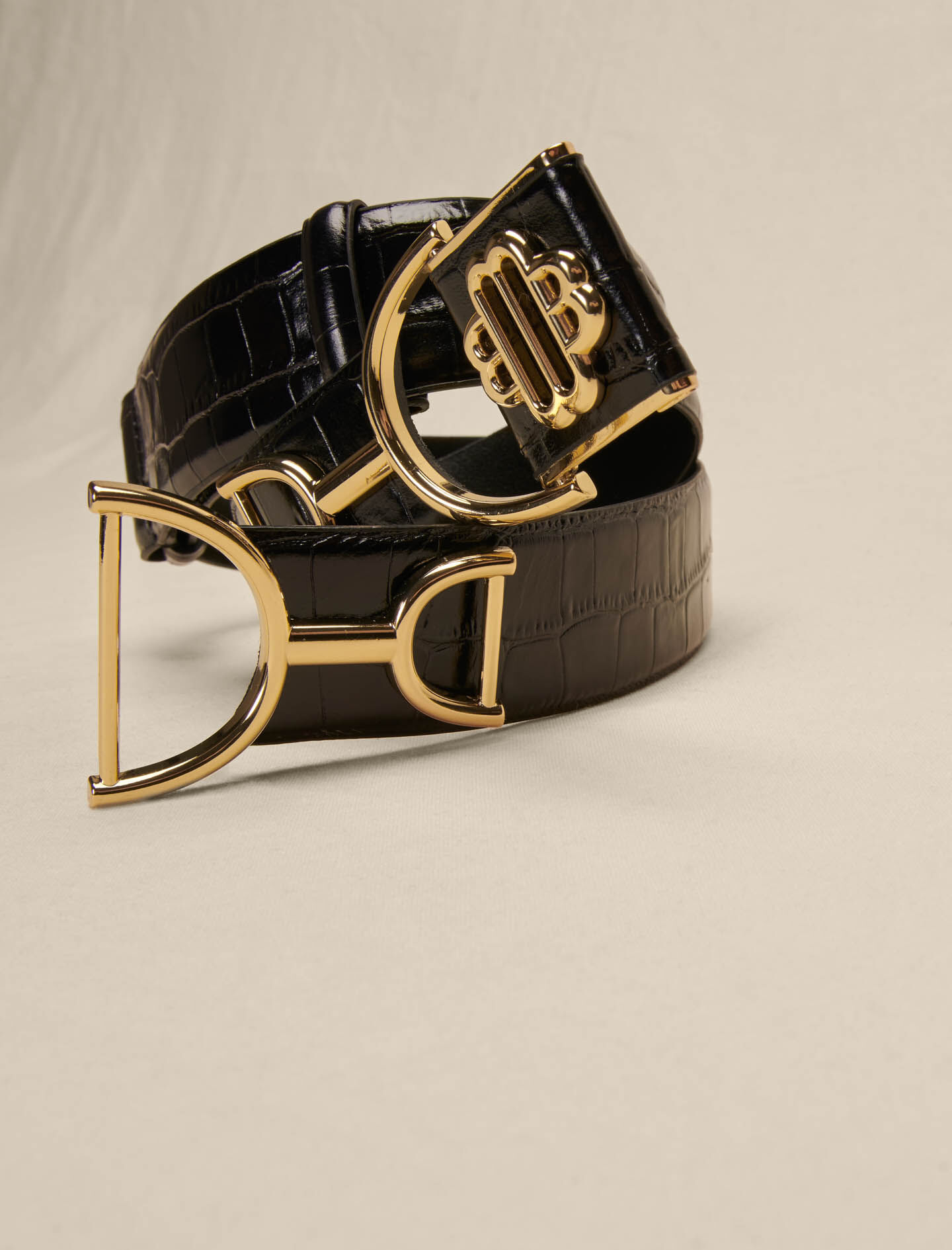 Ceinture large en cuir lisse Offline Accessories Maje