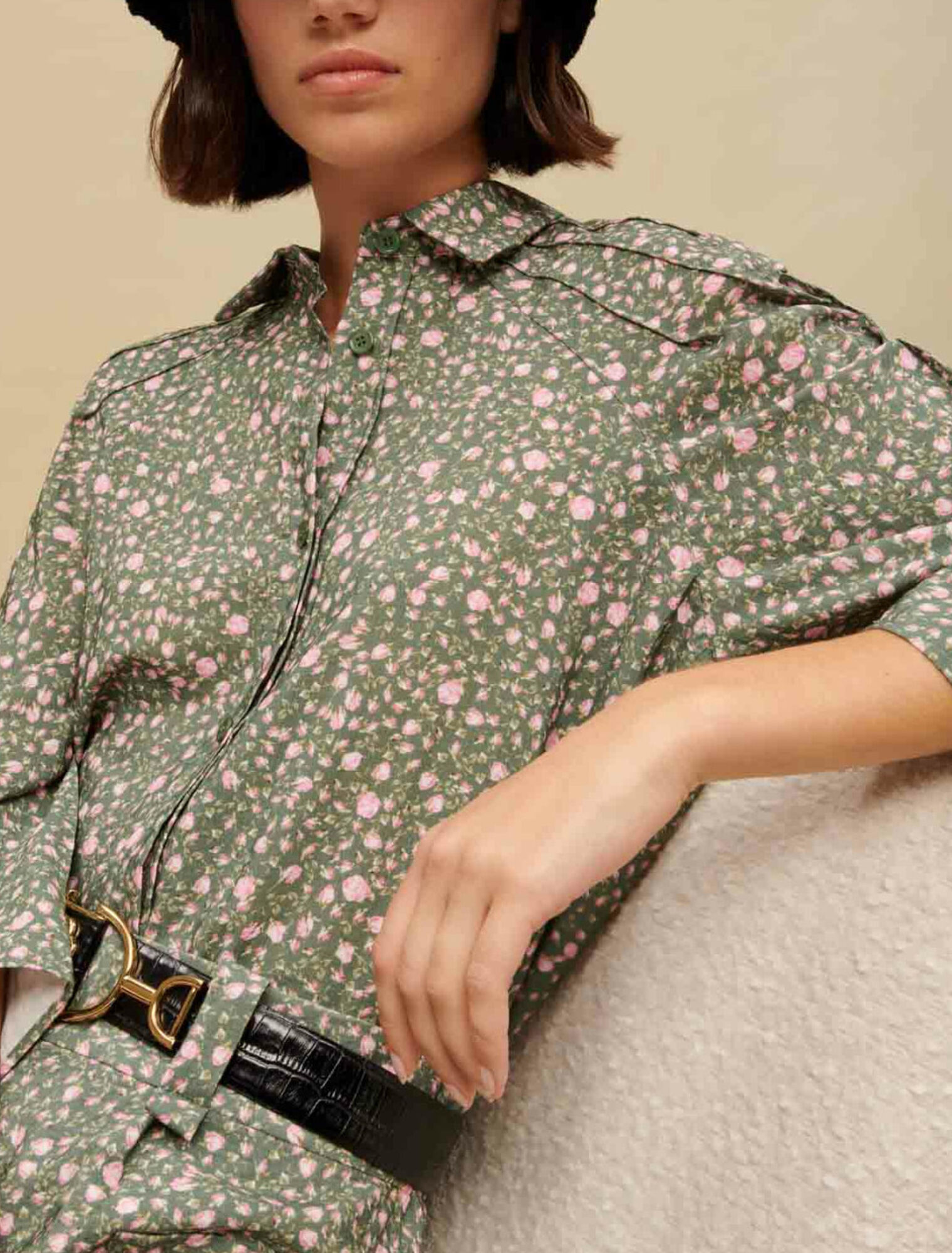 Rosebud print shirt