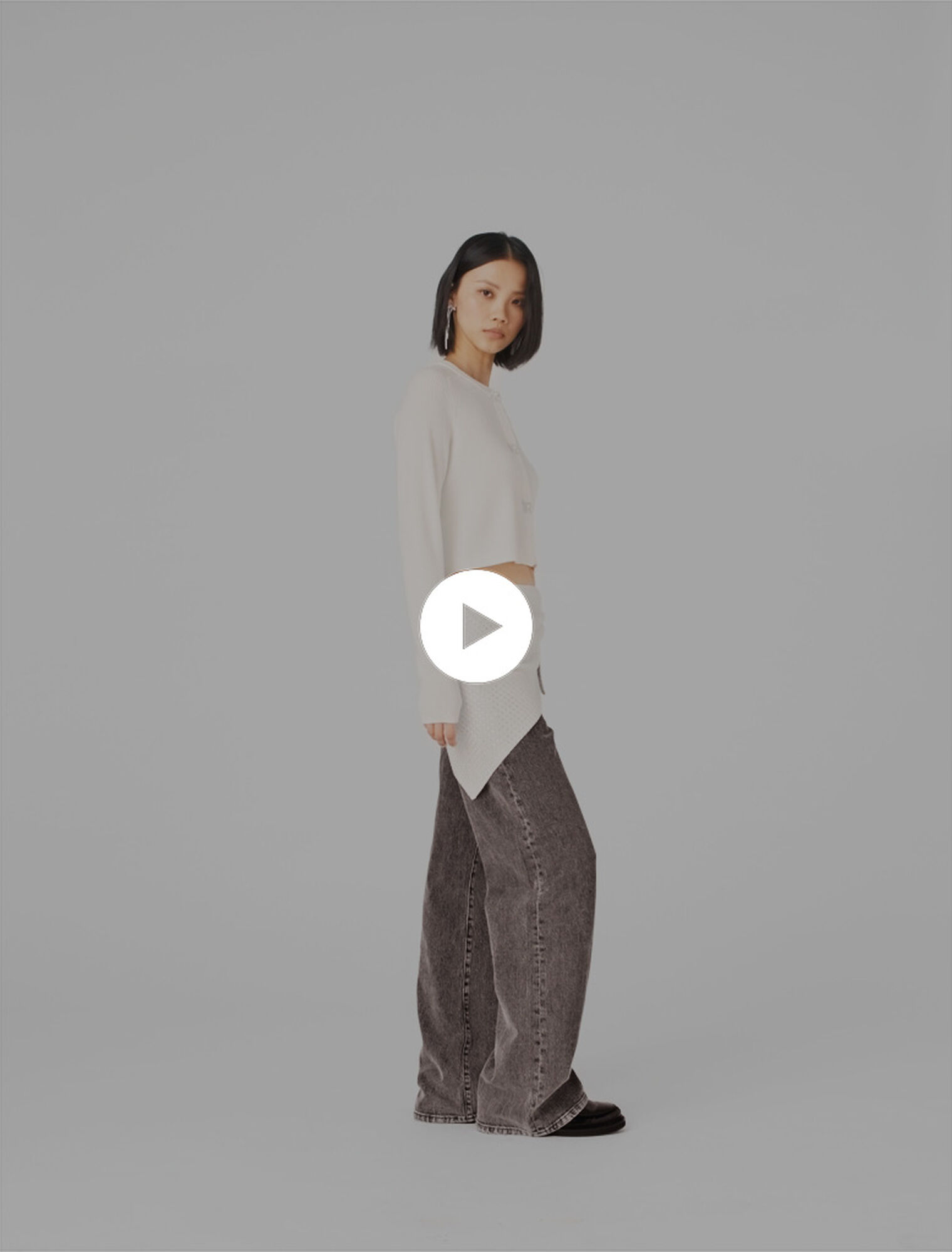 Jewelled bow-button cardigan