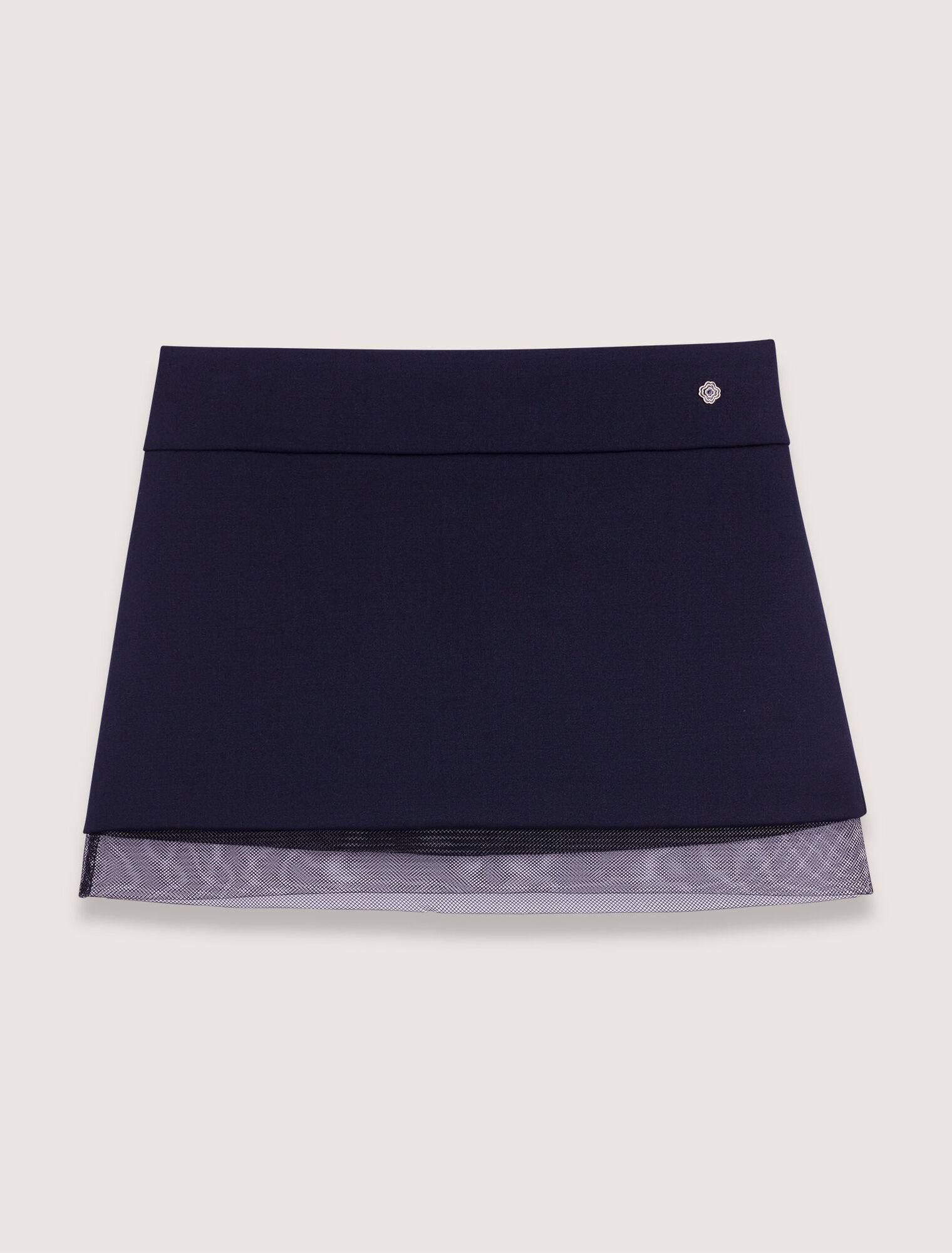 Jupe en laine mélangée et tulle